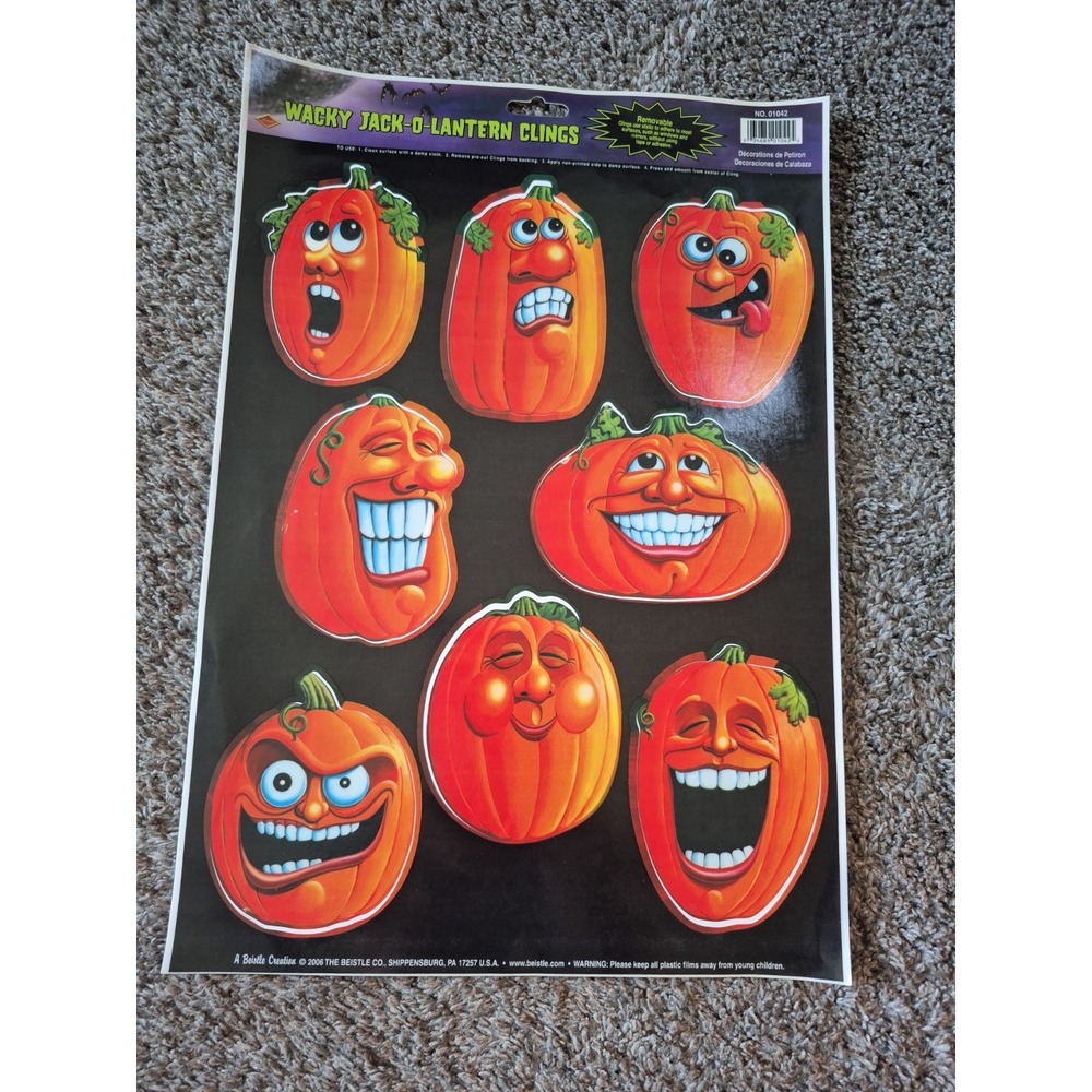 HALLOWEEN BEISTLE WACKY JACK-O-LANTERN CLINGS 2006!